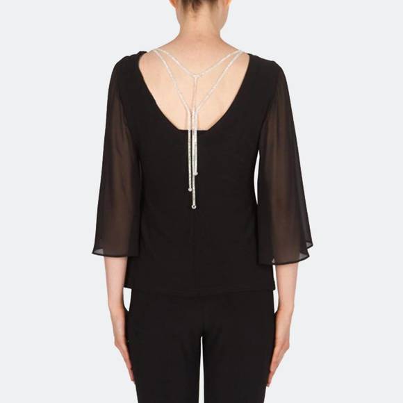 NEW JOSEPH RIBKOFF rhinestone back top in black - Picture 3 of 4
